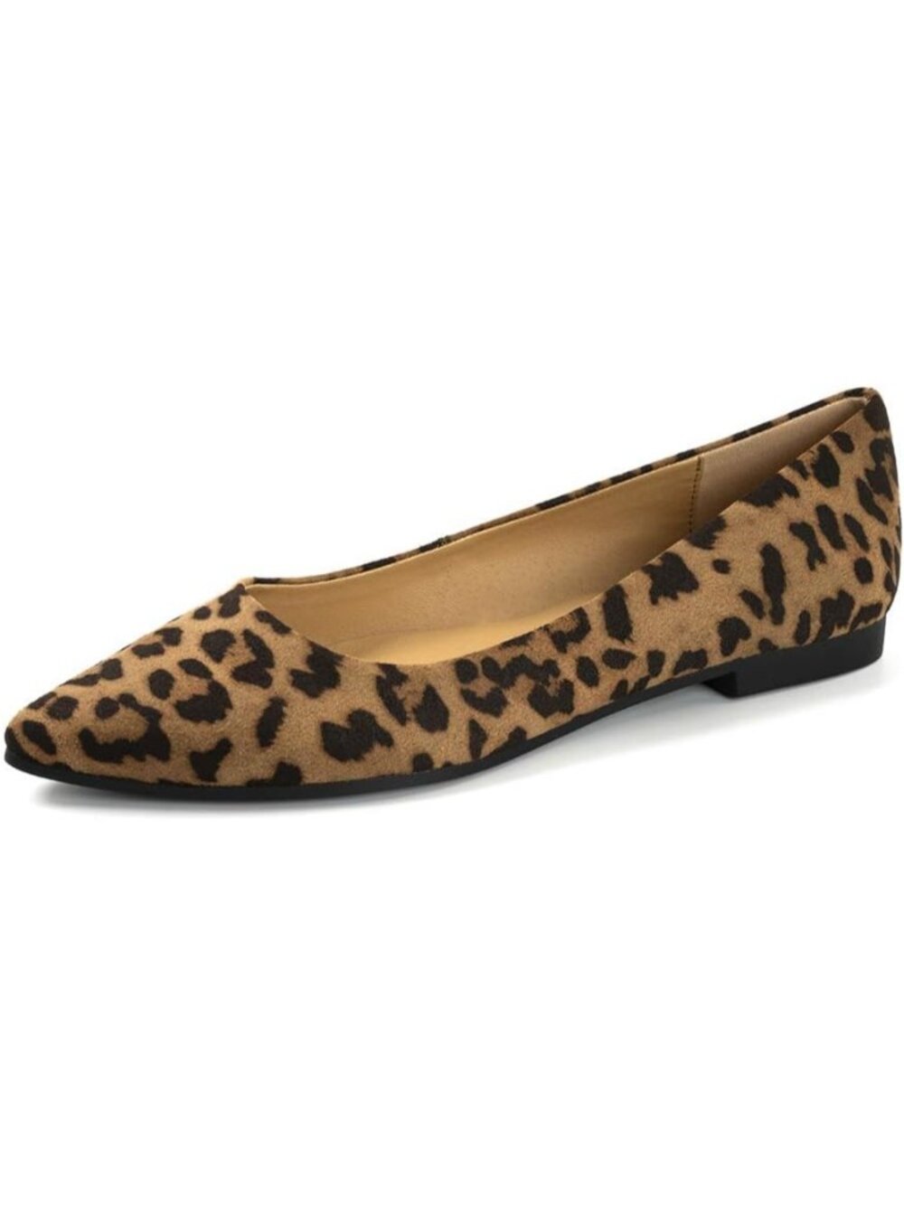 Women's Leopard Faux Leather Slip On Ballet Flats Casual Comfort Flats Shoes